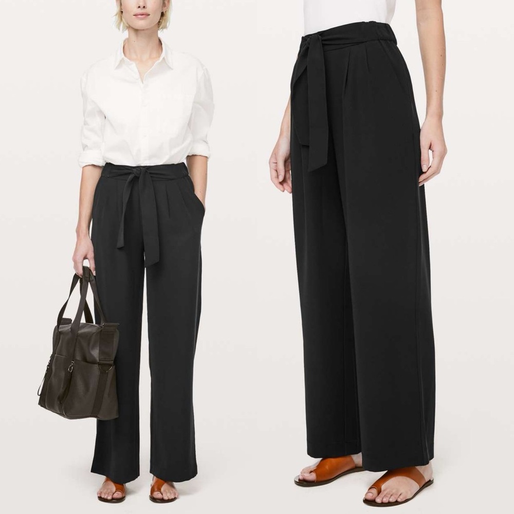 Lululemon Athletica Black Wide Leg High-Waisted Pants